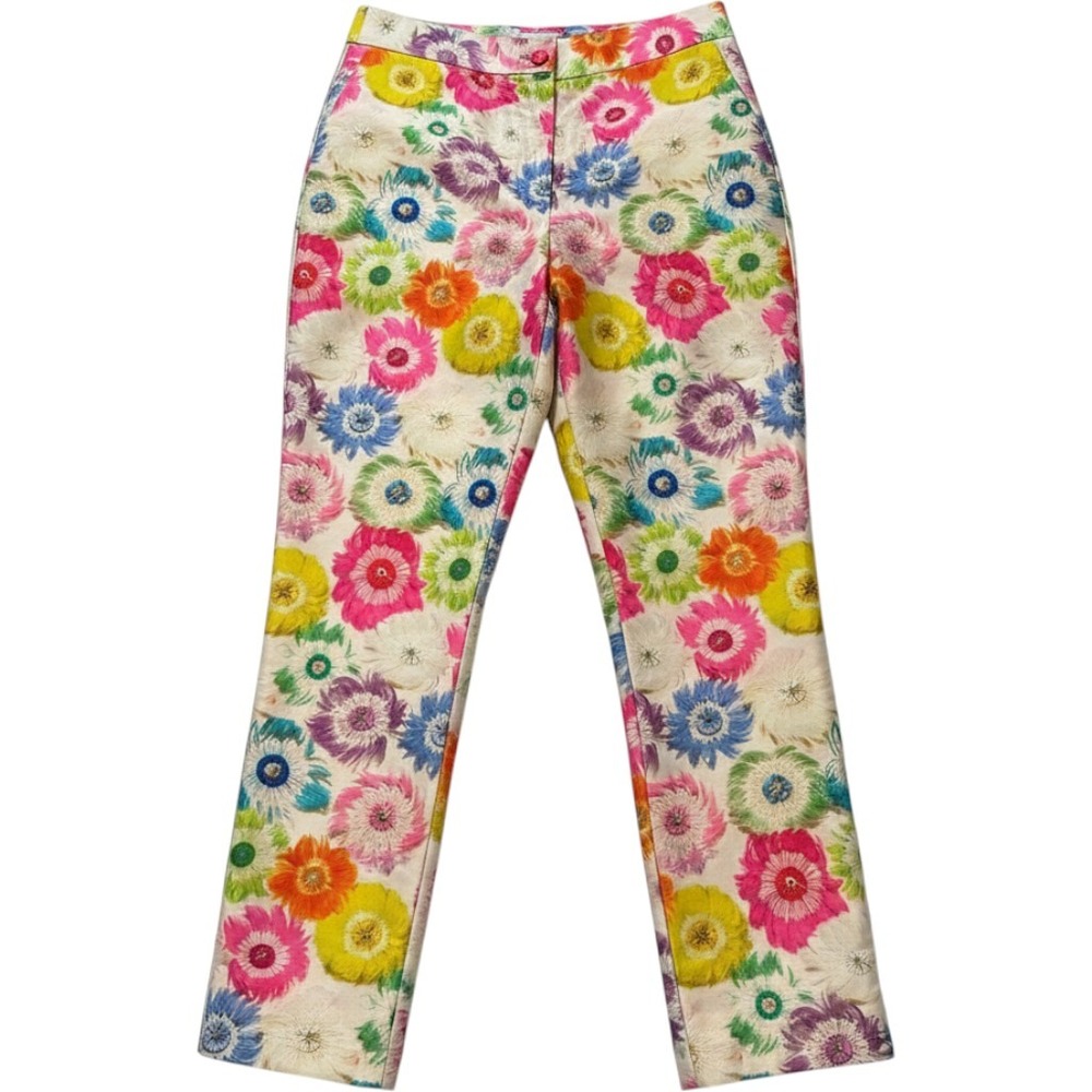 Neubyrne Floral Multicolor Feather Pants Small NWT